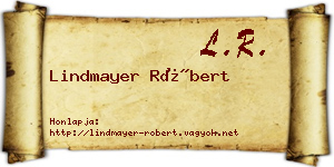 Lindmayer Róbert névjegykártya